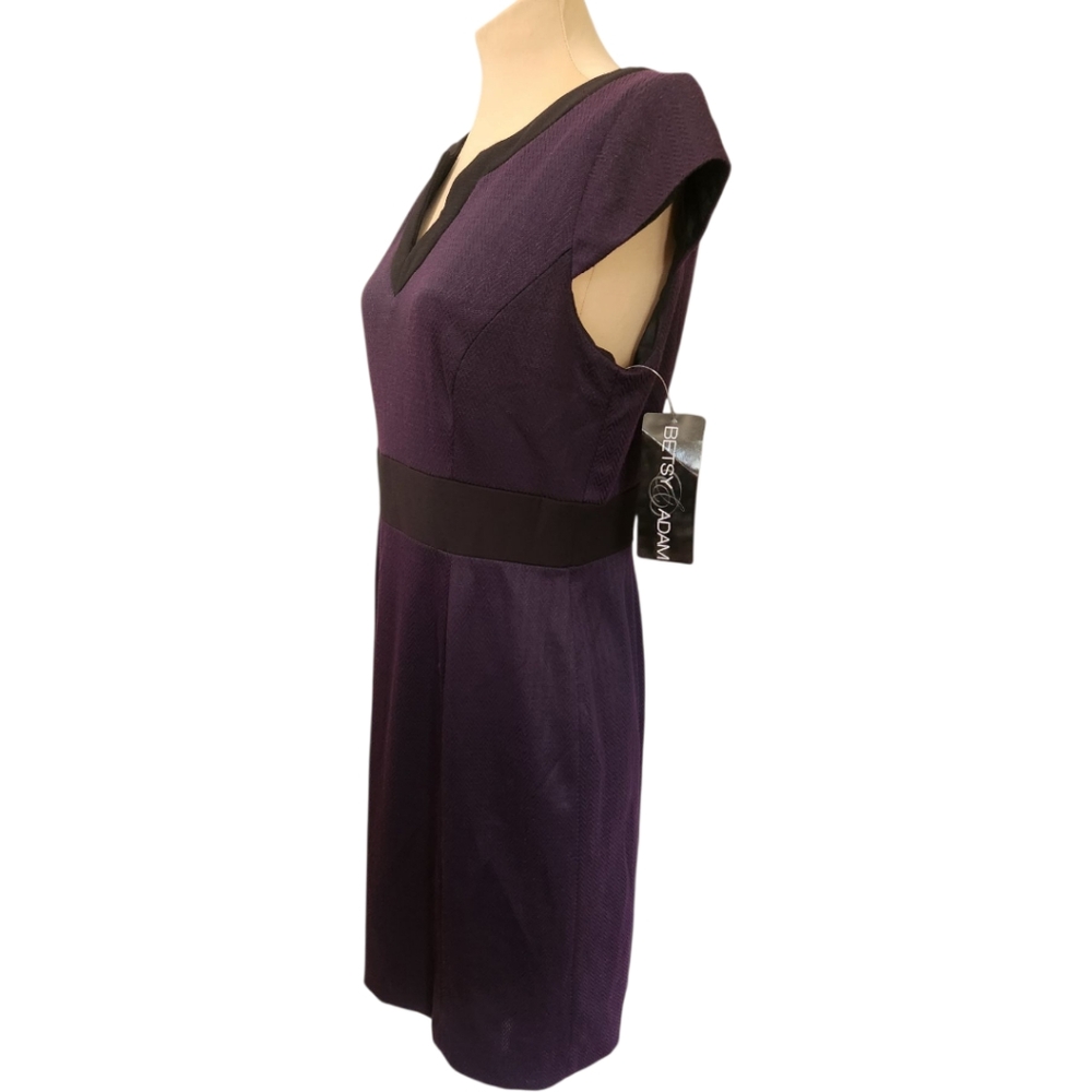 BETSY & ADAM Cap Sleeve Sheath Dress - Size 4 - Picture 6 of 14